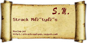 Strack Mátyás névjegykártya