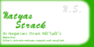 matyas strack business card